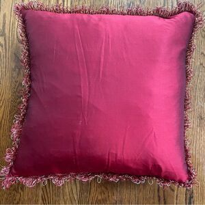 Pillow - Accent . throw pillow Embroidered Vibrant Red 18" x 18"